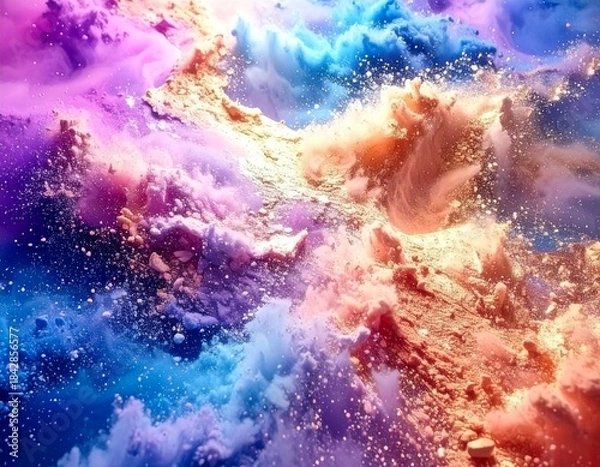 Obraz 色のぶつかり合い背景素材