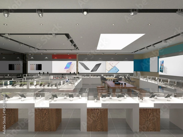 Obraz 3d render electronics technology shop retail store