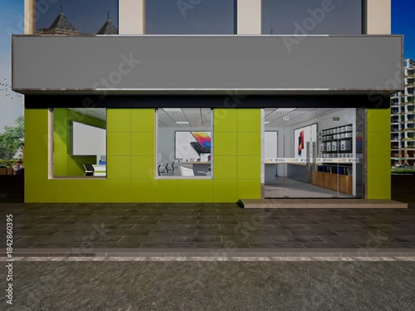Obraz 3d render electronics technology shop retail store