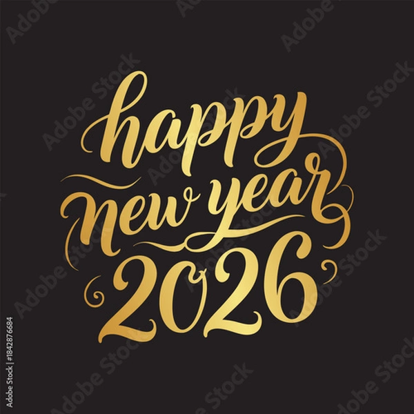 Fototapeta Happy New Year 2026 Typography Design