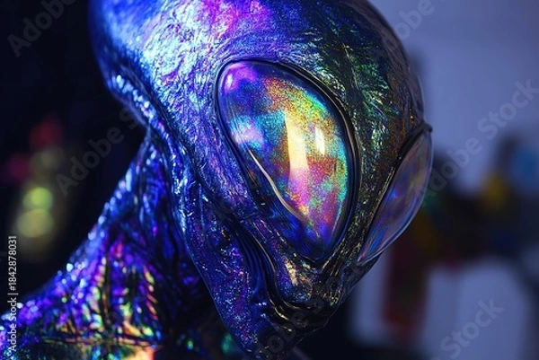 Obraz alien lifeform with iridescent skin shimmering in alien light