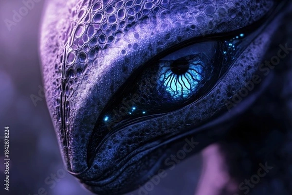 Obraz alien lifeform with shifting patterns on its smooth skin