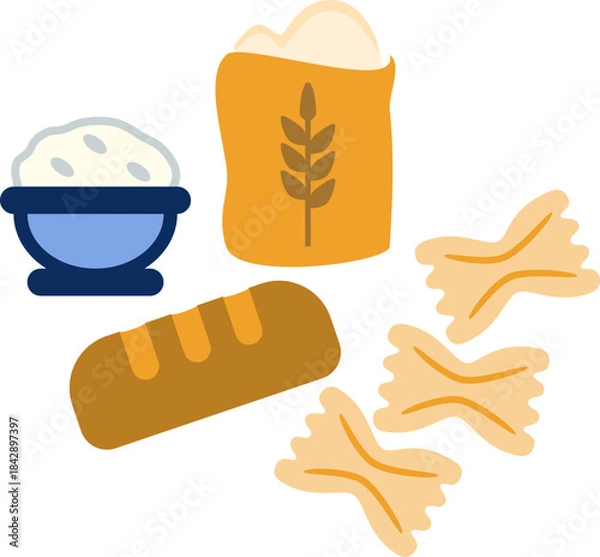 Obraz carbohidrate food items