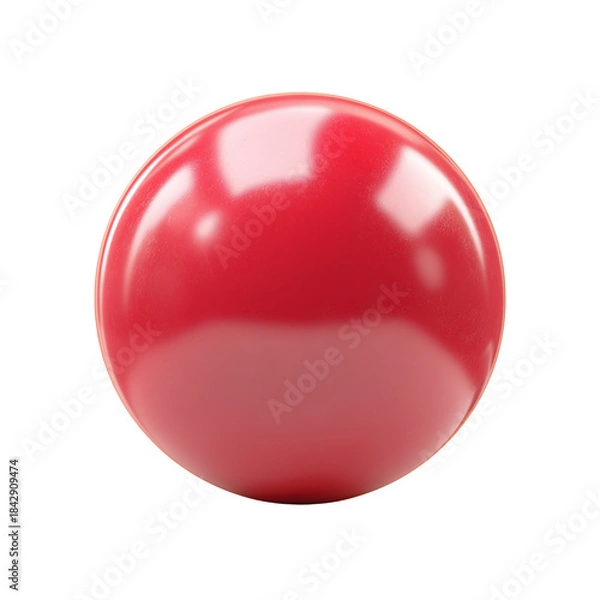 Obraz Vibrant red glossy spherical object with smooth reflective surface, minimal design element for various projects