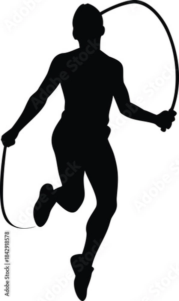 Obraz Jumping Rope Silhouette Vector Transparent Background