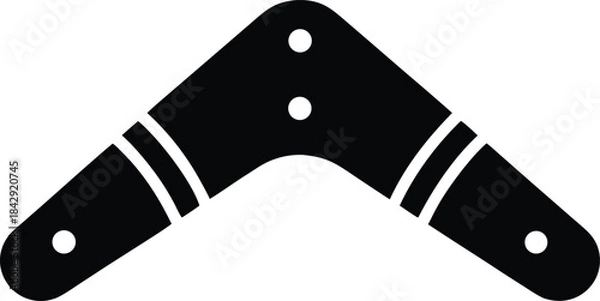 Obraz Boomerang Silhouette Vector Transparent Background
