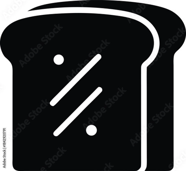 Fototapeta Bread Toast Silhouette Vector Transparent Background