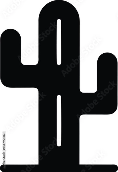 Fototapeta Cactus Silhouette Vector Transparent Background