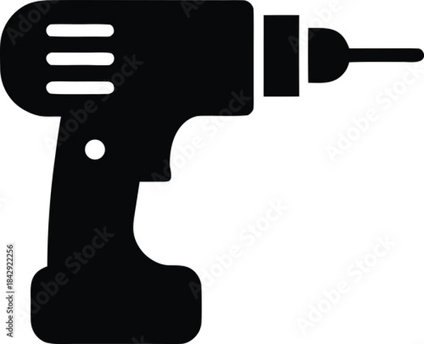 Fototapeta Drill Machine Silhouette Vector Transparent Background