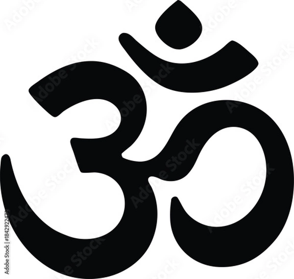 Obraz hindu om silhouette vector transparent background