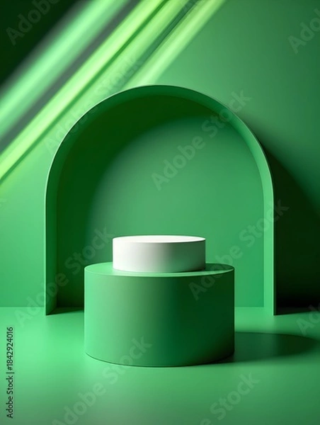 Obraz Green podium display arch background
