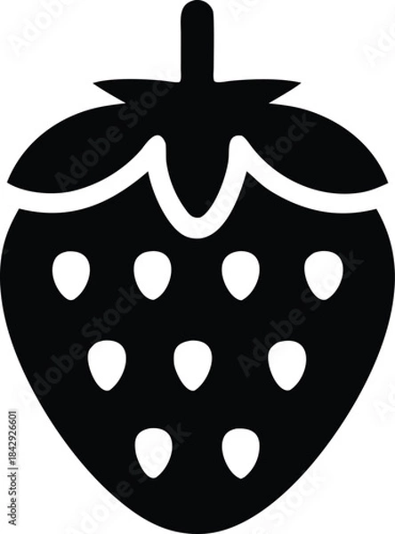 Obraz Strawberry Silhouette Vector Transparent Background
