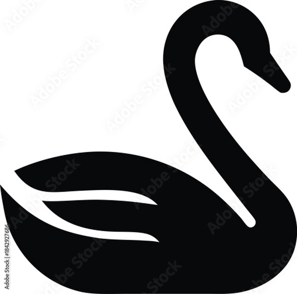 Obraz Swan Silhouette Vector Transparent Background