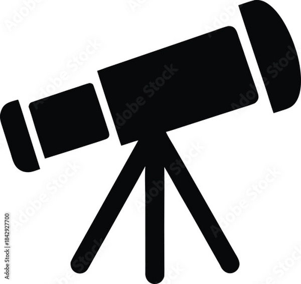 Obraz Telescope Silhouette Vector Transparent Background
