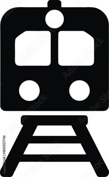 Obraz Train Signal Silhouette Vector Transparent Background