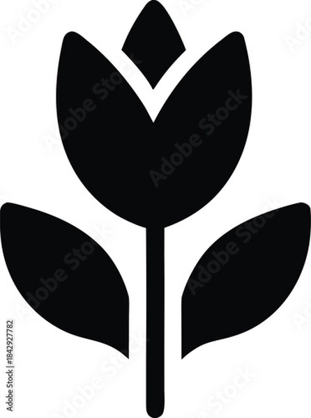 Obraz Tulip Silhouette Vector Transparent Background