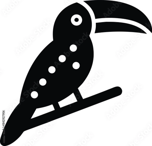 Obraz Woodpecker Silhouette Vector Transparent Background