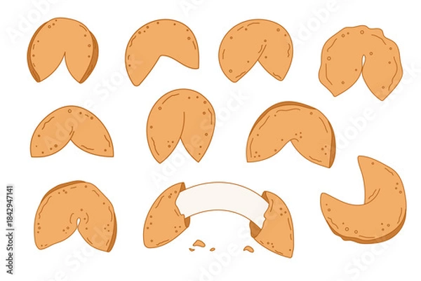 Obraz Fortune cookie illustrations set with different shapes