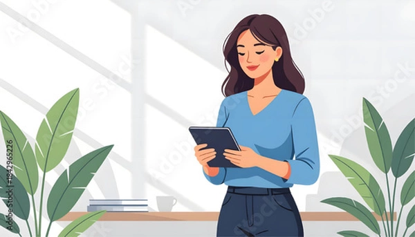 Obraz Women with tablet