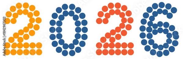 Obraz 2026 modern number text icon