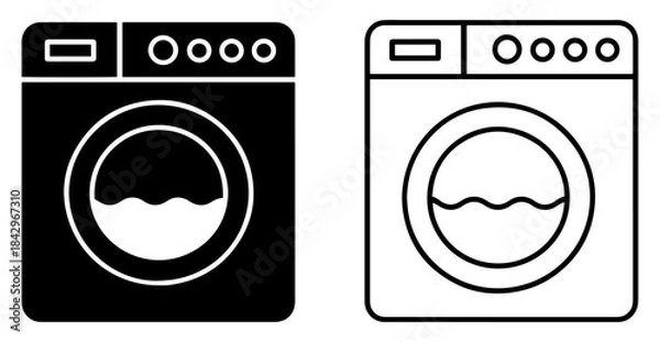Obraz minimal washing machine icon vector