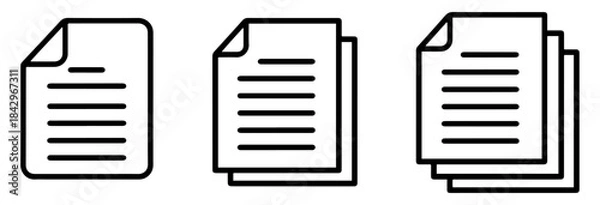 Obraz document paper contract icon set