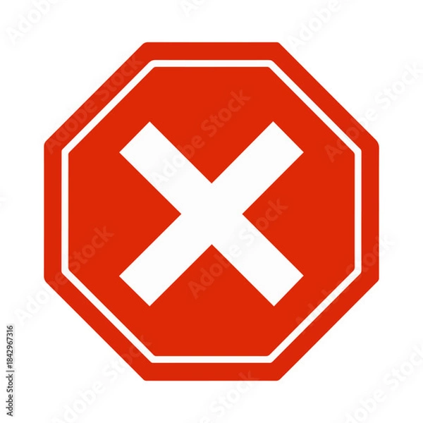 Obraz denied access stop octagon icon