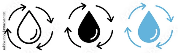 Obraz eco friendly recycle water icon vector