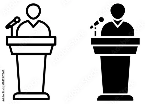 Obraz public speaking podium microphone icon