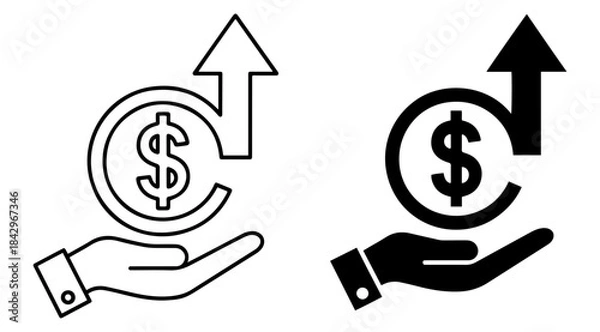 Obraz profitability business growth icon set