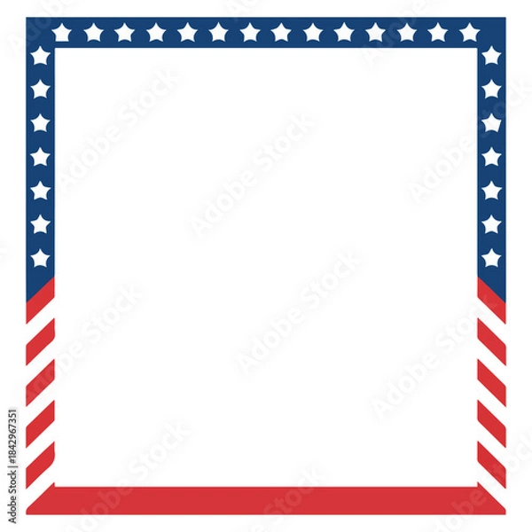 Obraz american flag square frame icon