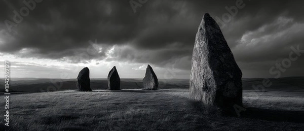 Obraz stone circle stands on windswept plain