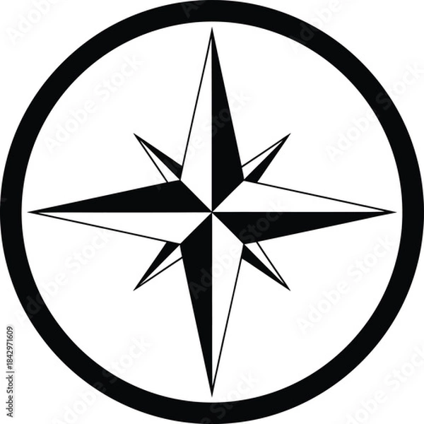 Fototapeta Compass Rose Navigation Symbol Vector Illustration