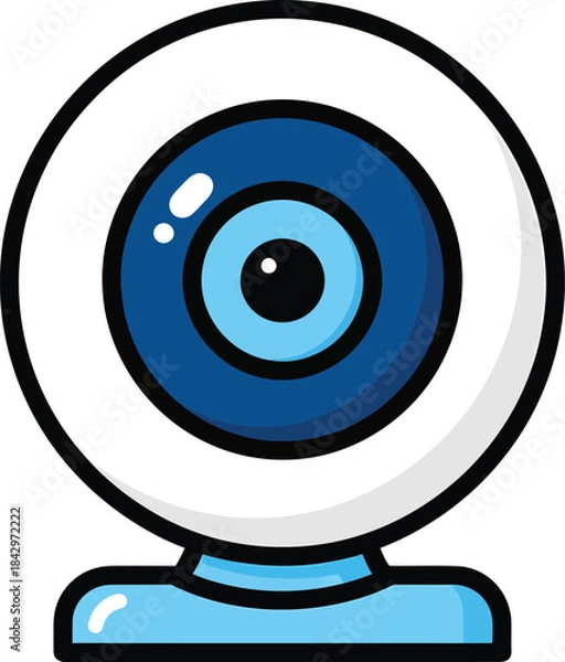 Obraz Webcam Camera Flat Icon Vector Illustration
