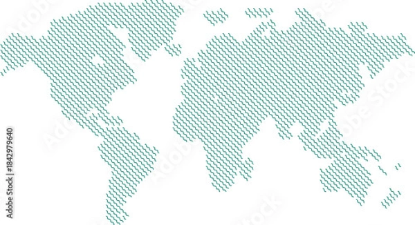 Fototapeta World Map – Global Countries Outline Vector
