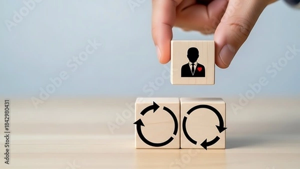 Fototapeta Customer retention strategy for business, client loyalty program concept