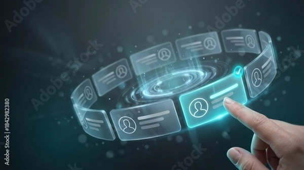 Obraz Finger tapping user profile ring interface, identity verification access control