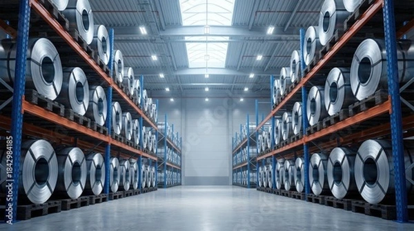 Obraz Data center storage warehouse rows hard drives, cloud server infrastructure