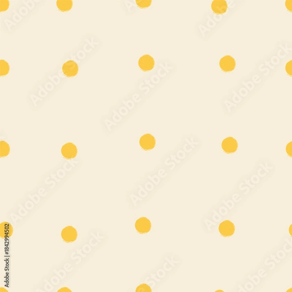 Obraz Polka dot, seamless pattern. Endless background, texture with rough round spots, circles. Abstract repeating print.
