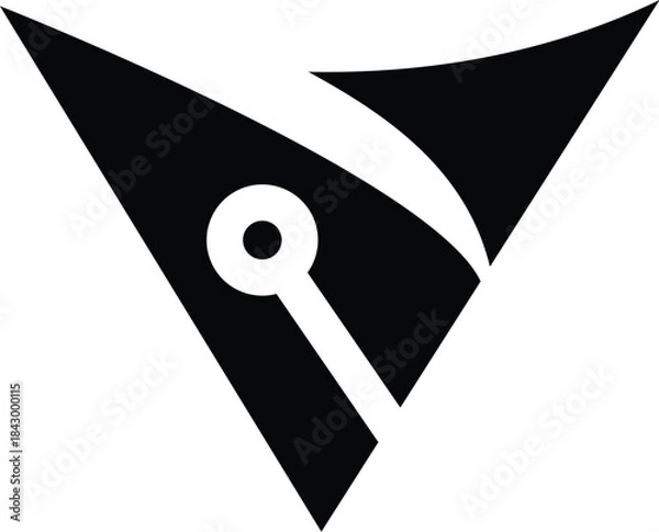 Obraz Letter V technology logo