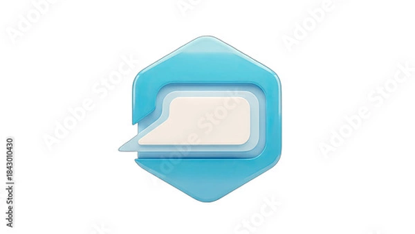Fototapeta 3D Speech Bubble Icon on White Background