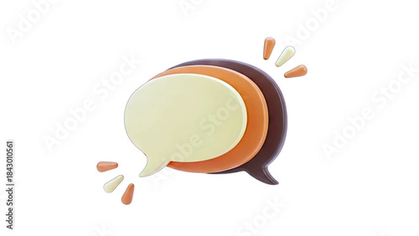 Fototapeta 3D Speech Bubbles Communicating on White Background