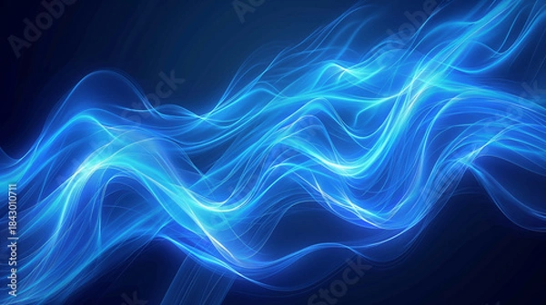 Obraz Glowing Blue Fluid Energy Wave Abstract Background