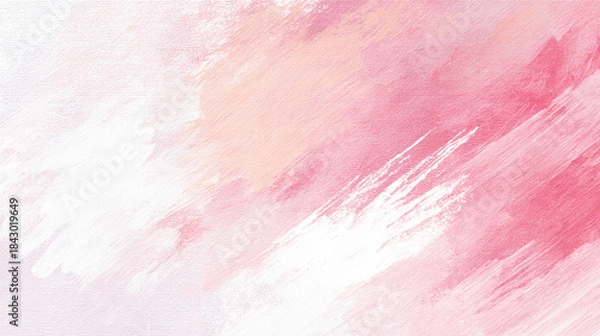 Fototapeta ピンクと白の抽象的な筆のテクスチャ背景

