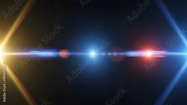 Fototapeta Colorful light streaks and flares create an abstract, futuristic scene in outer space