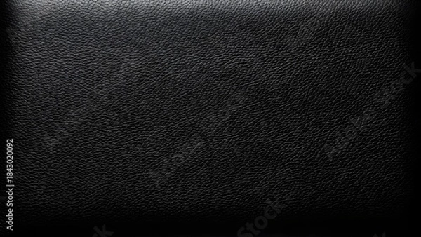 Fototapeta A detailed close-up shot highlighting the fine grain texture of a luxurious black leather surface