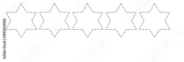Fototapeta Repeating Star Outline Tracing Pattern
