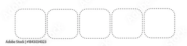 Fototapeta Rounded Rectangle Dashed Tracing Pattern
