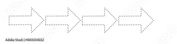 Fototapeta Arrow Direction Dashed Tracing Pattern