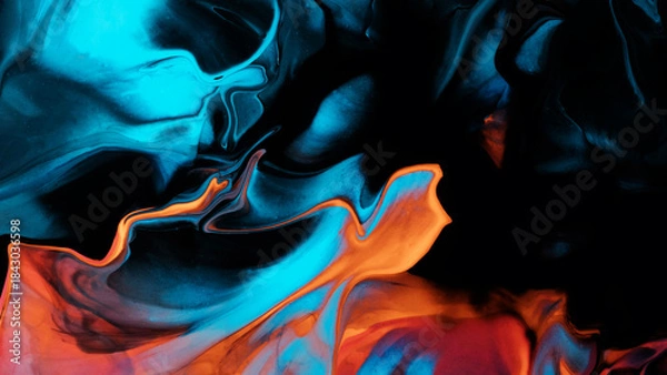 Fototapeta Dynamic colorful abstract background featuring flowing shapes and bright gradient transitions, perfect for creative digital projects, presentations, and modern graphic art